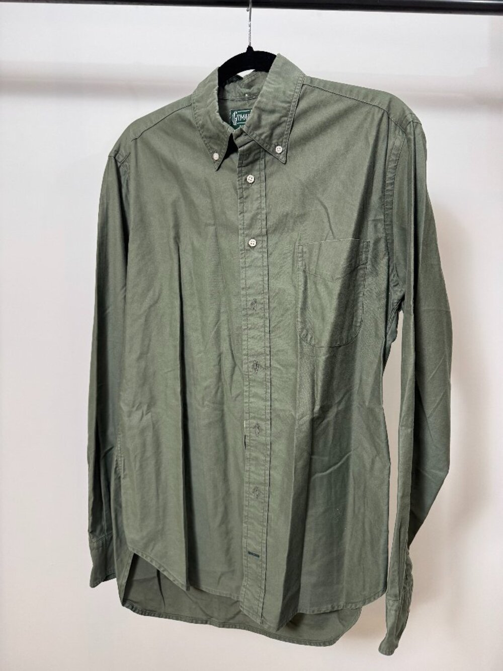 Gitman Bros Vintage Olive Green Long Sleeve Button Down Shirt